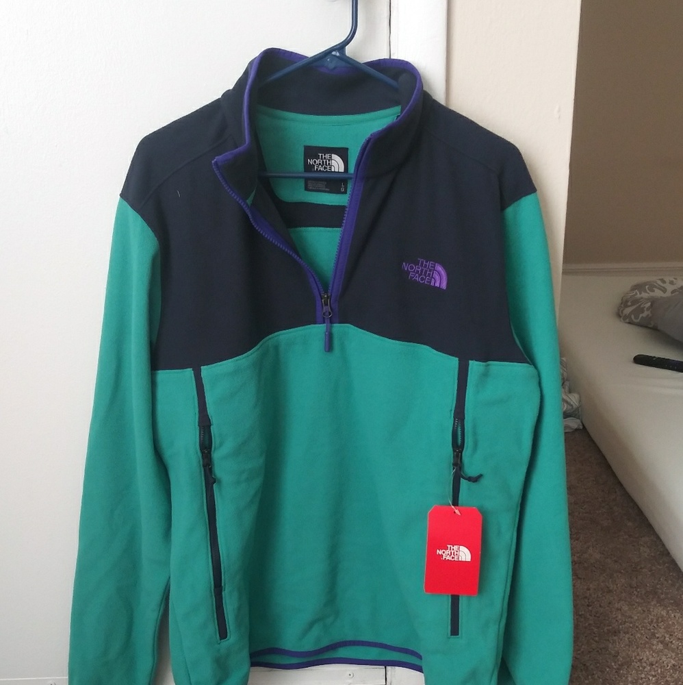 North face teal 1/4 zip